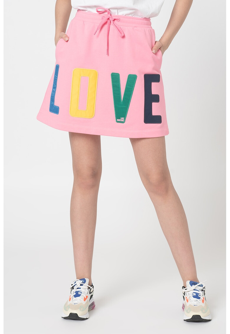 Love Moschino Къса пола с лого - Pepit.bg