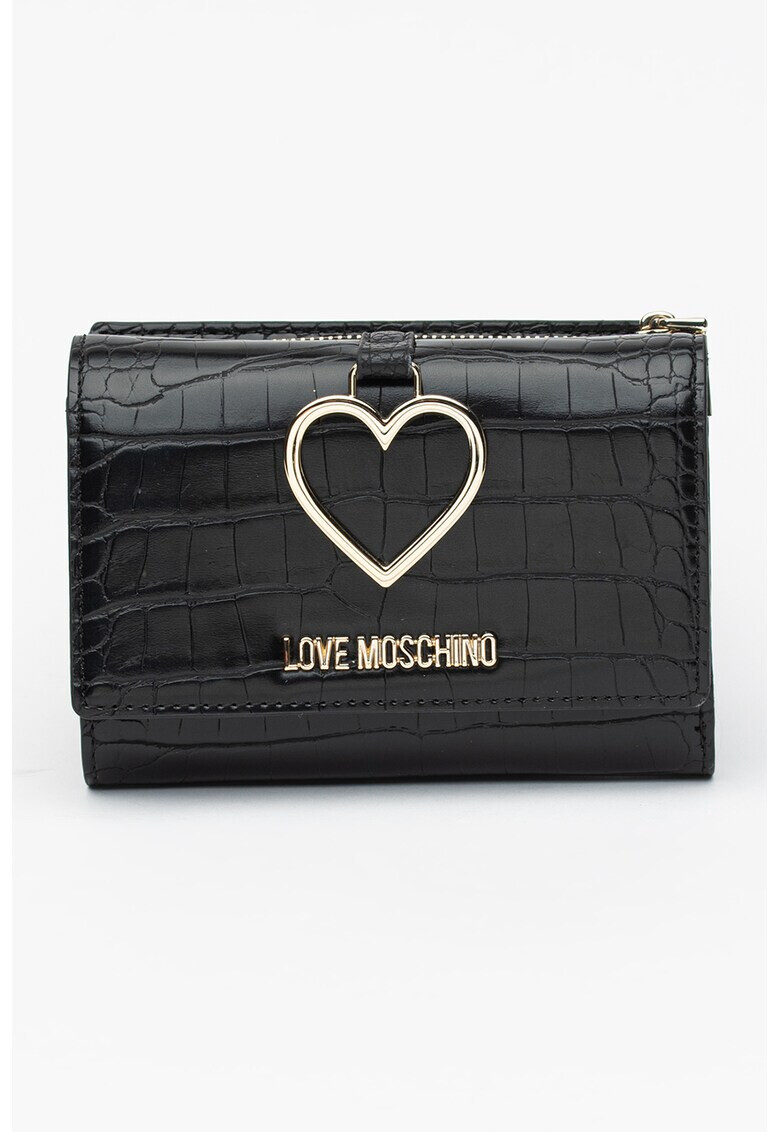 Love Moschino Малък портфейл със сърцевиден детайл - Pepit.bg