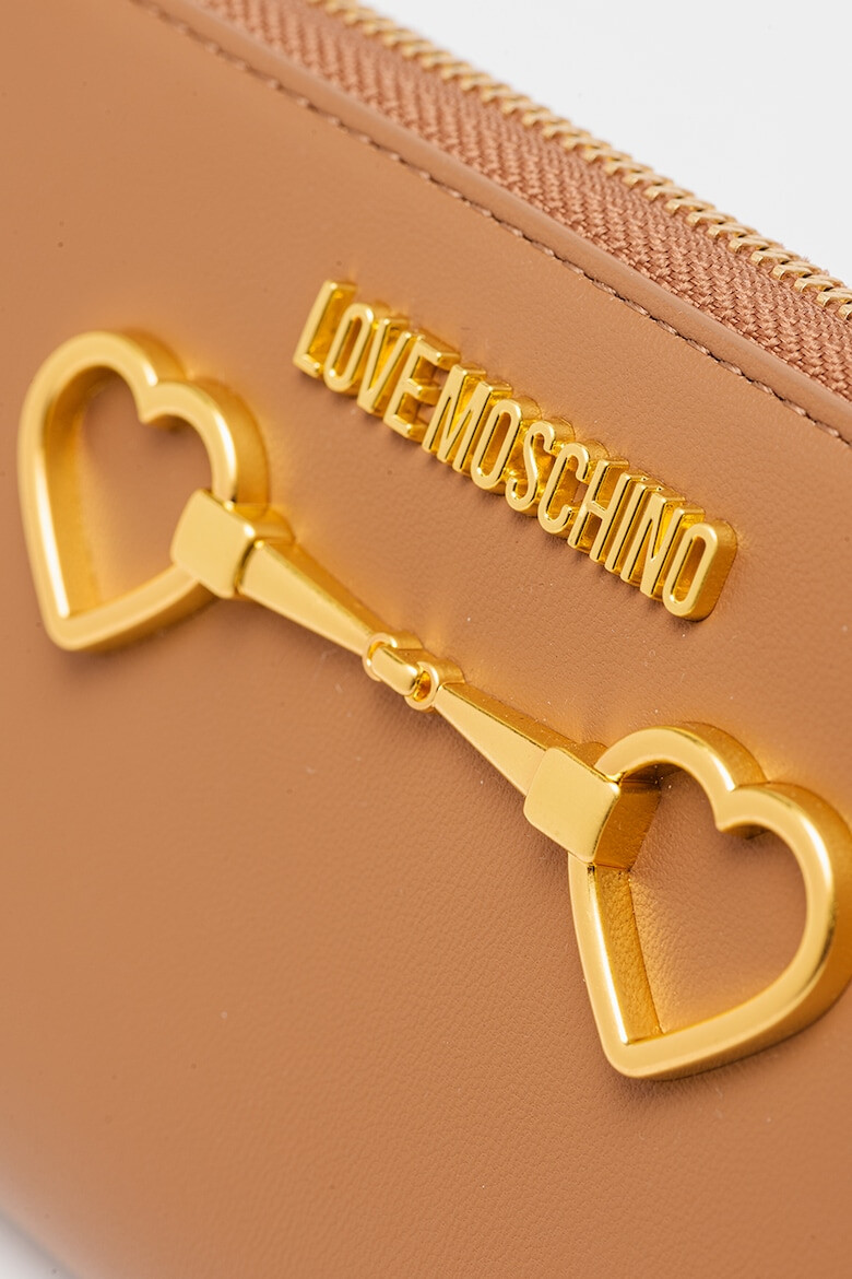 Love Moschino Портфейл от еко кожа с шарка на сърца и с лога - Pepit.bg