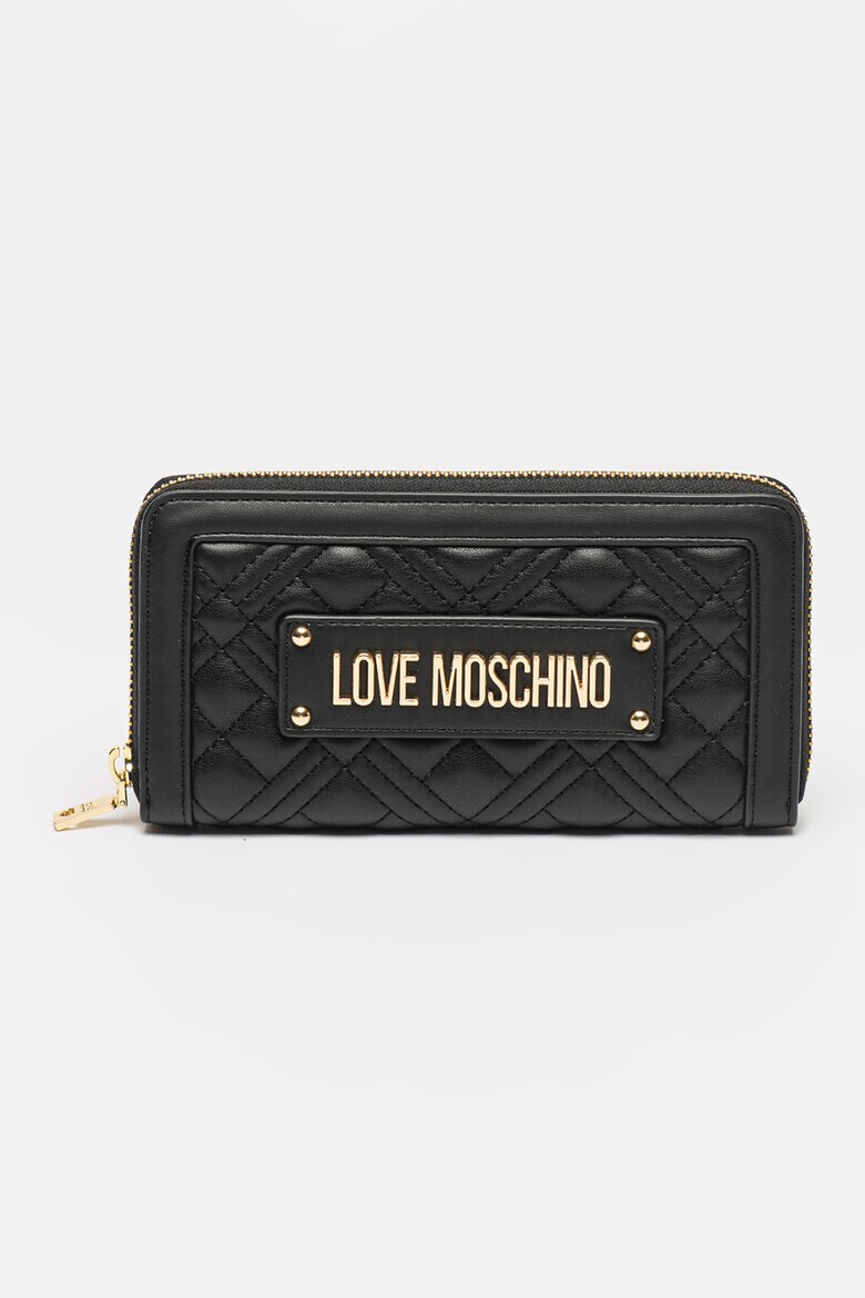 Love Moschino Портфейл от капитонирана еко кожа с цип - Pepit.bg