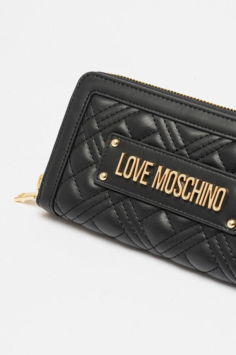 Love Moschino Портфейл от капитонирана еко кожа с цип - Pepit.bg