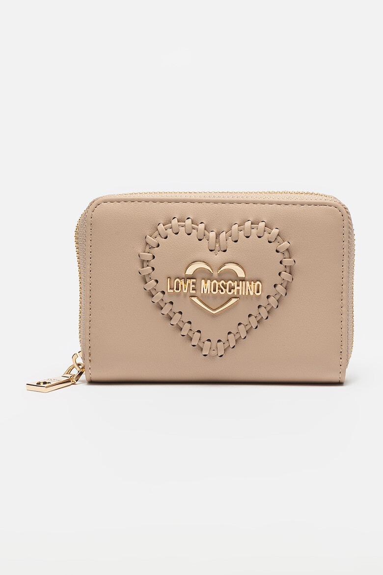 Love Moschino Портфейл с цип и апликация - Pepit.bg