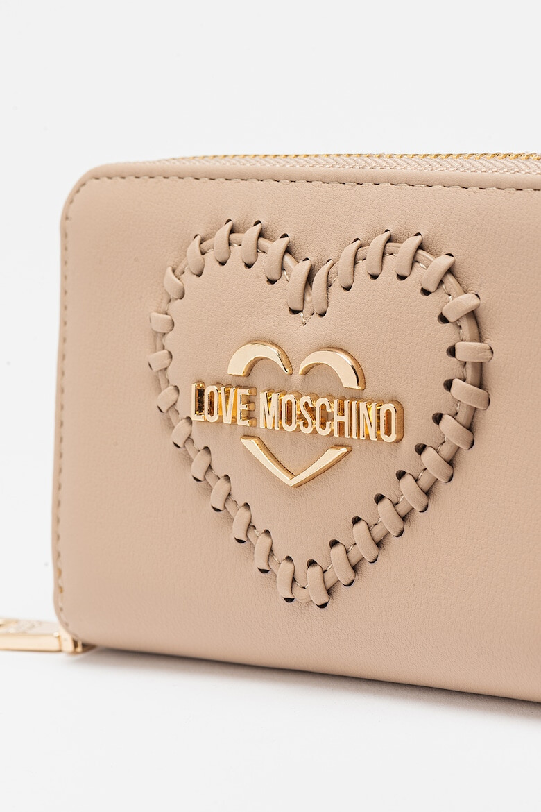 Love Moschino Портфейл с цип и апликация - Pepit.bg