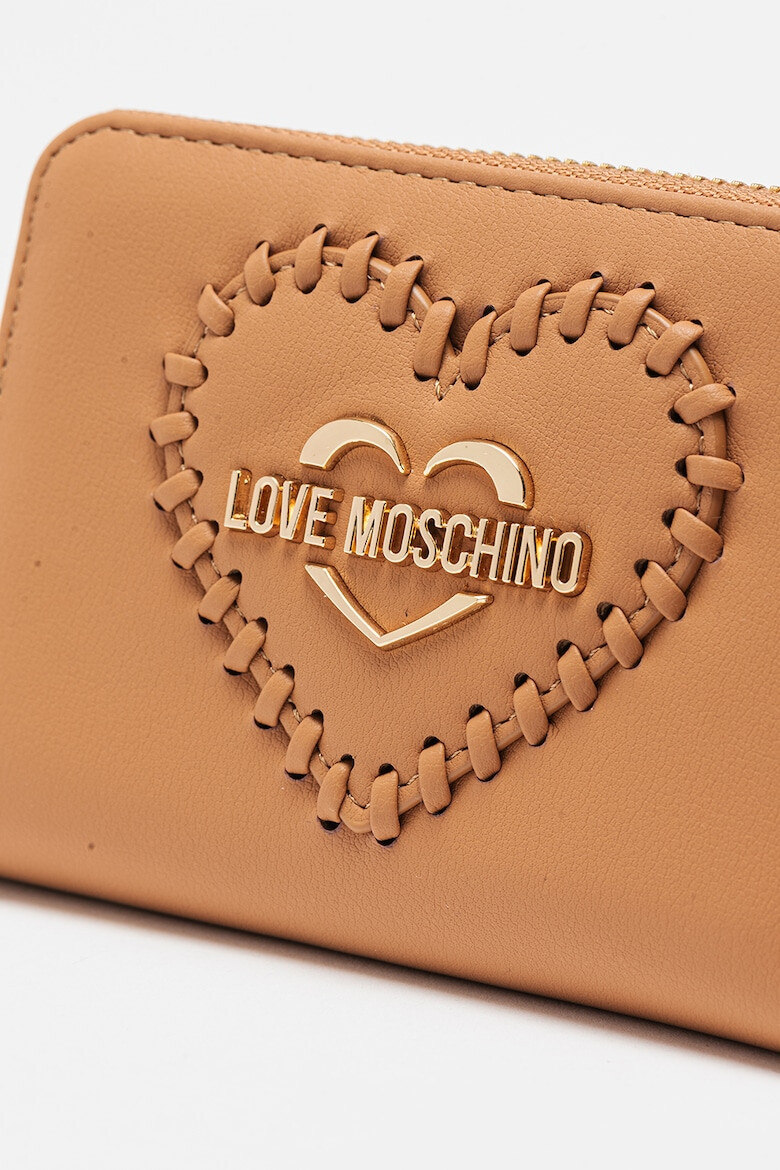 Love Moschino Портфейл с цип и апликация - Pepit.bg