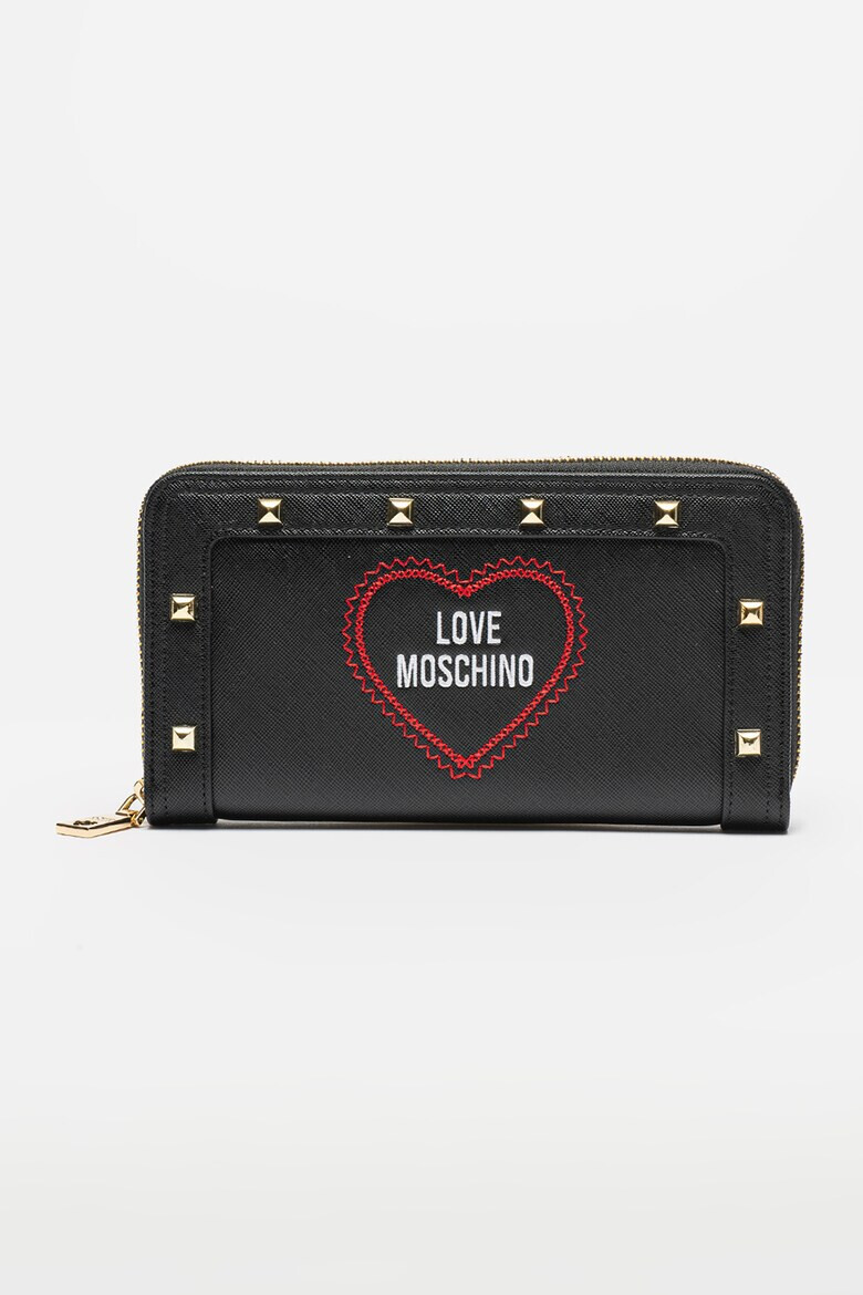 Love Moschino ПОртфейл с цип и метални детайли - Pepit.bg