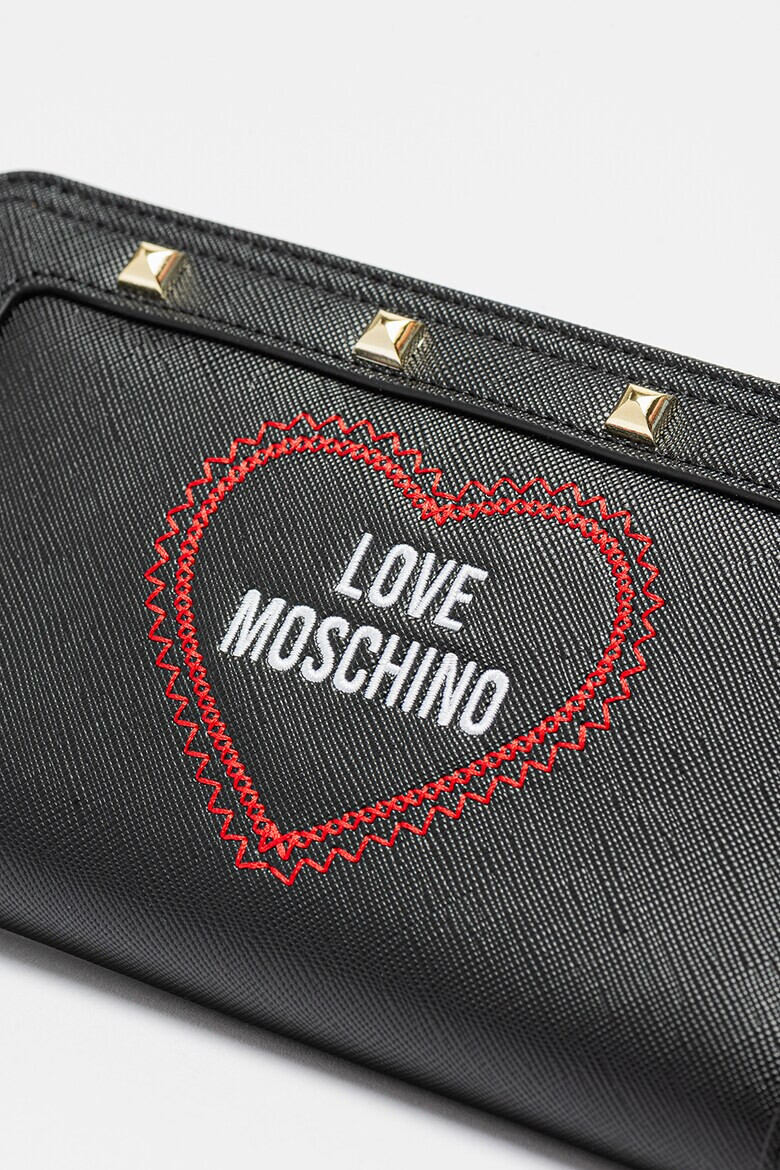 Love Moschino ПОртфейл с цип и метални детайли - Pepit.bg