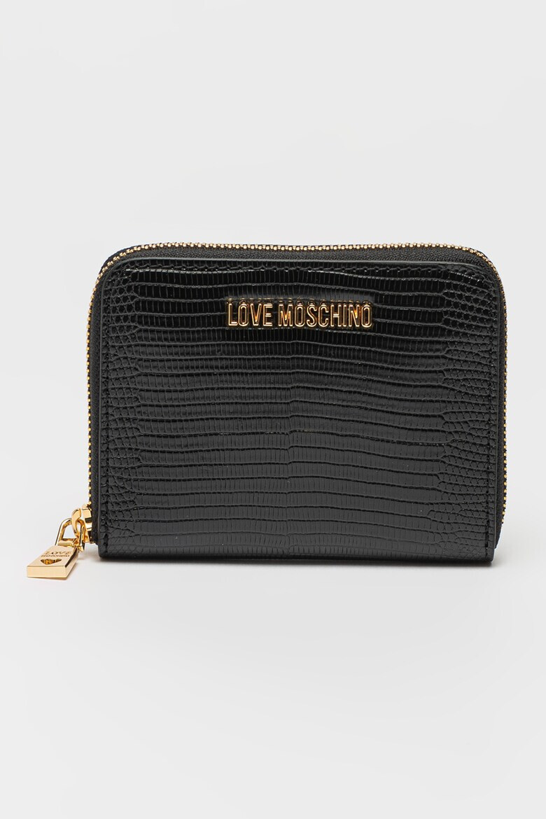 Love Moschino Портфейл с цип и шагрен - Pepit.bg