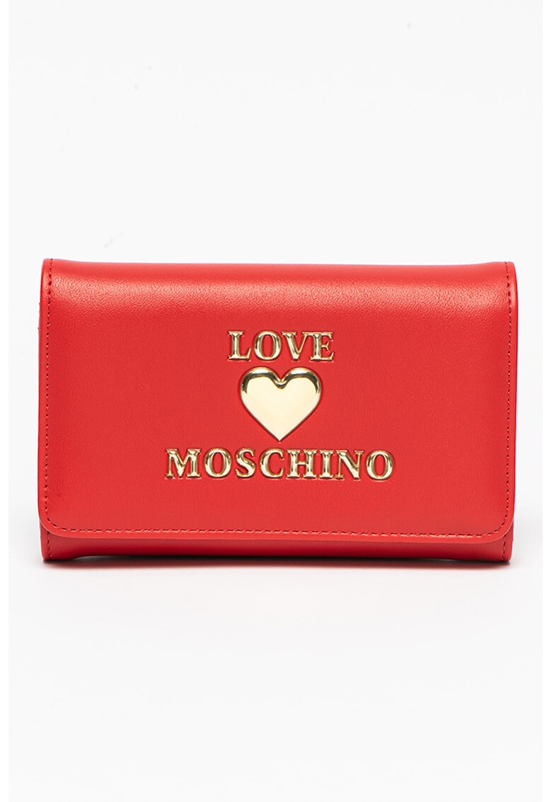 Love Moschino Портфейл от еко кожа с метално лого - Pepit.bg