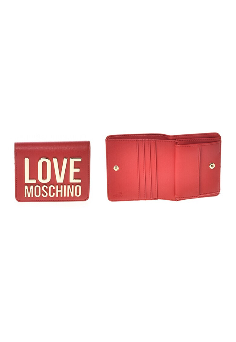 Love Moschino Портфейл от еко кожа с метално лого - Pepit.bg