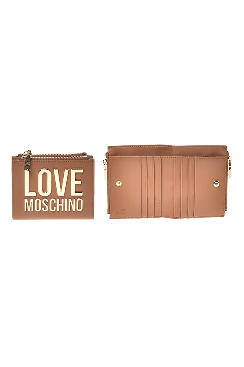 Love Moschino Портфейл от еко кожа с метално лого - Pepit.bg