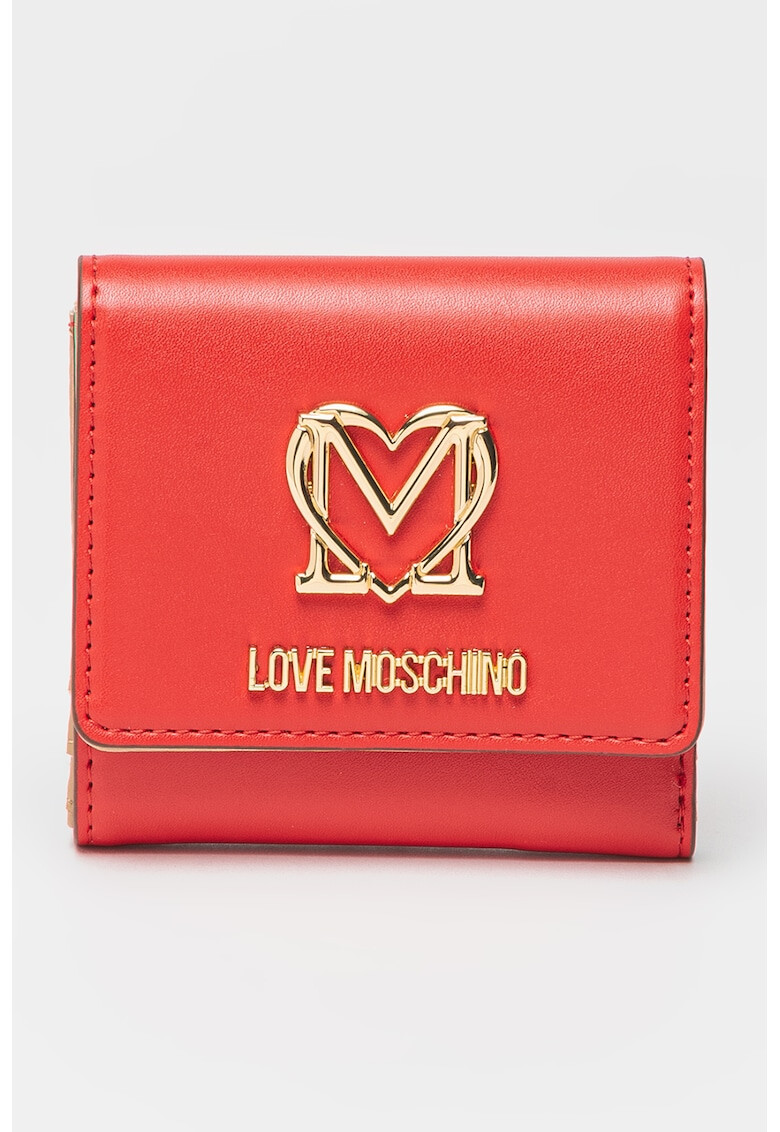 Love Moschino Портфейл от еко кожа с метално лого - Pepit.bg