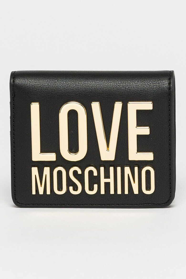 Love Moschino Портфейл от еко кожа с метално лого - Pepit.bg