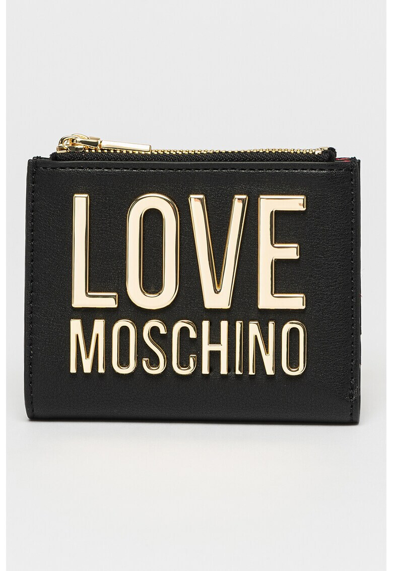 Love Moschino Портфейл от еко кожа с метално лого - Pepit.bg