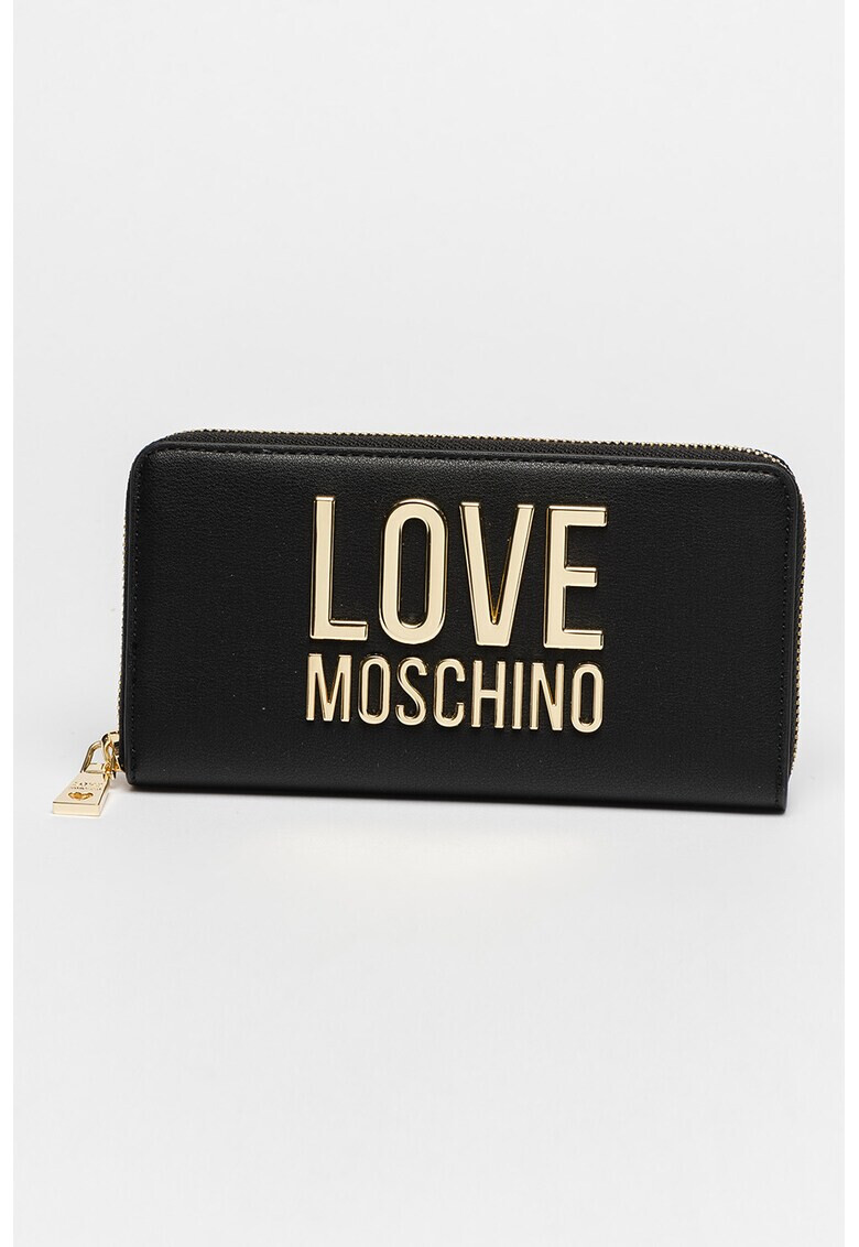 Love Moschino Портфейл от еко кожа с метално лого - Pepit.bg