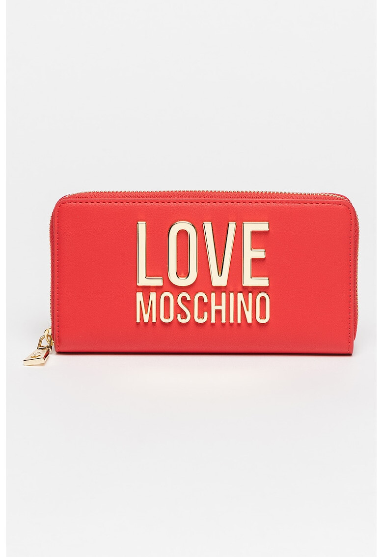 Love Moschino Портфейл от еко кожа с метално лого - Pepit.bg