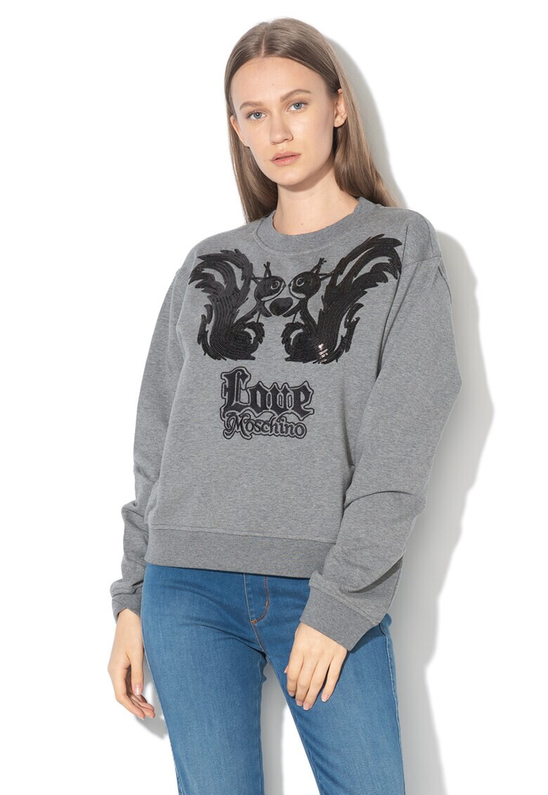 Love Moschino Суитшърт с бродирано лого - Pepit.bg
