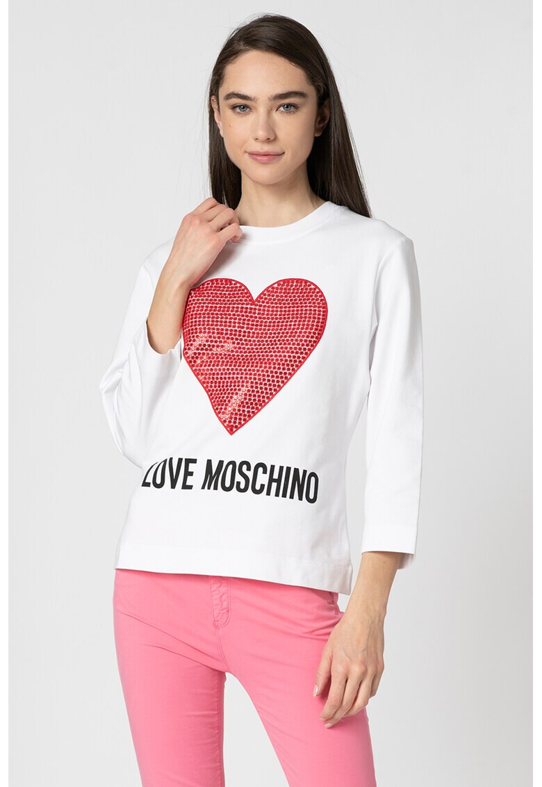 Love Moschino Суитшърт с бродирано сърце - Pepit.bg