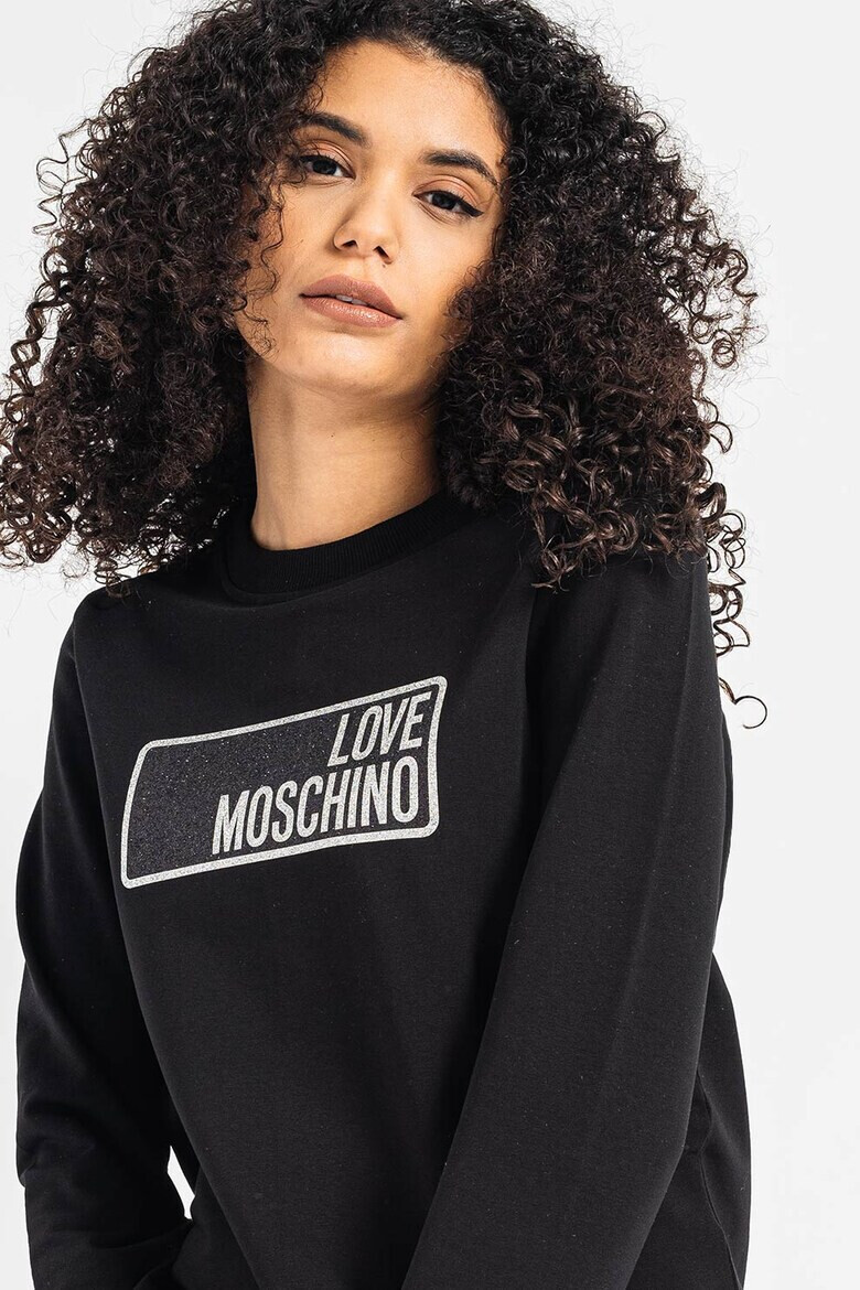 Love Moschino Суитшърт с овално деколте и лого - Pepit.bg