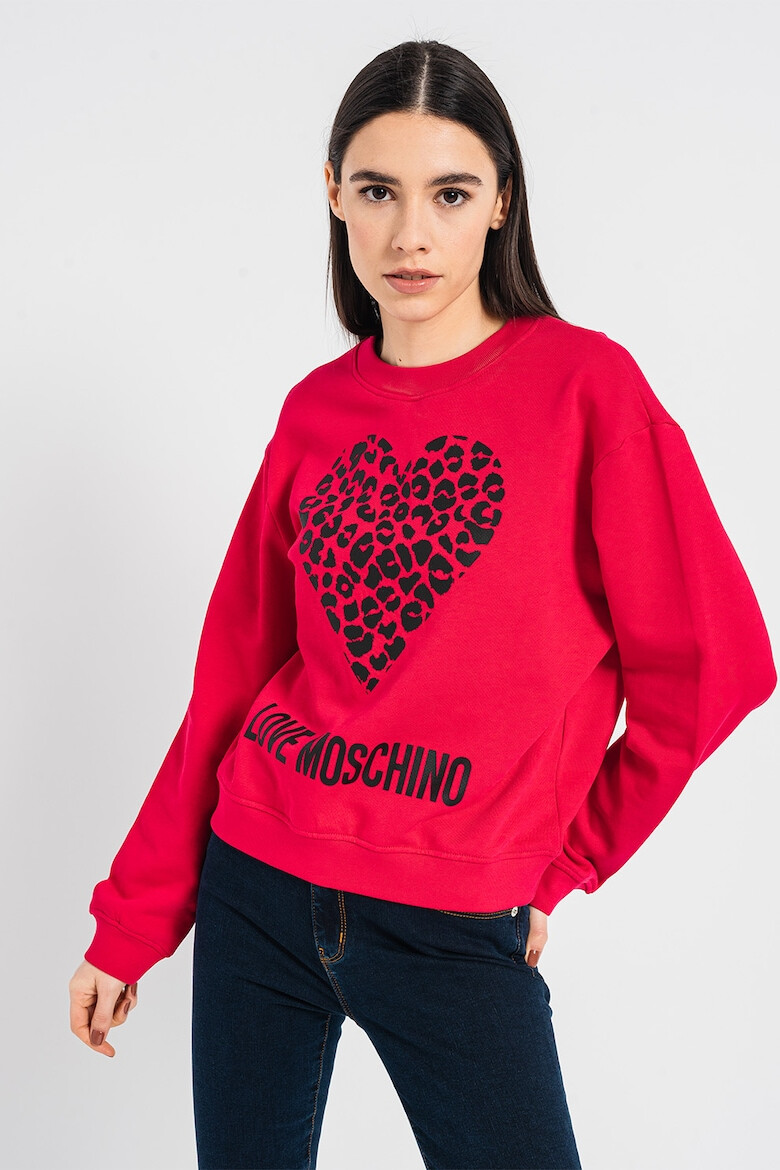 Love Moschino Суитшърт с лого и паднали ръкави - Pepit.bg