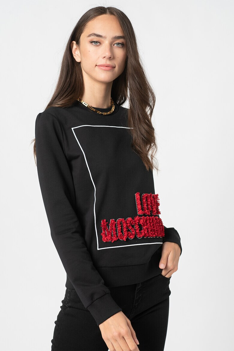 Love Moschino Суитшърт с овално деколте и лого - Pepit.bg