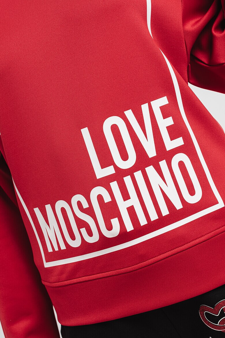 Love Moschino Суитшърт с овално деколте и логоь - Pepit.bg