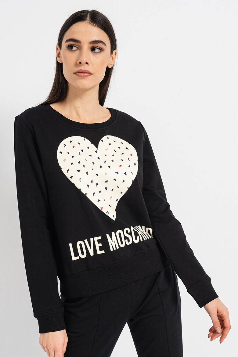 Love Moschino Суитшърт с памук с лого - Pepit.bg