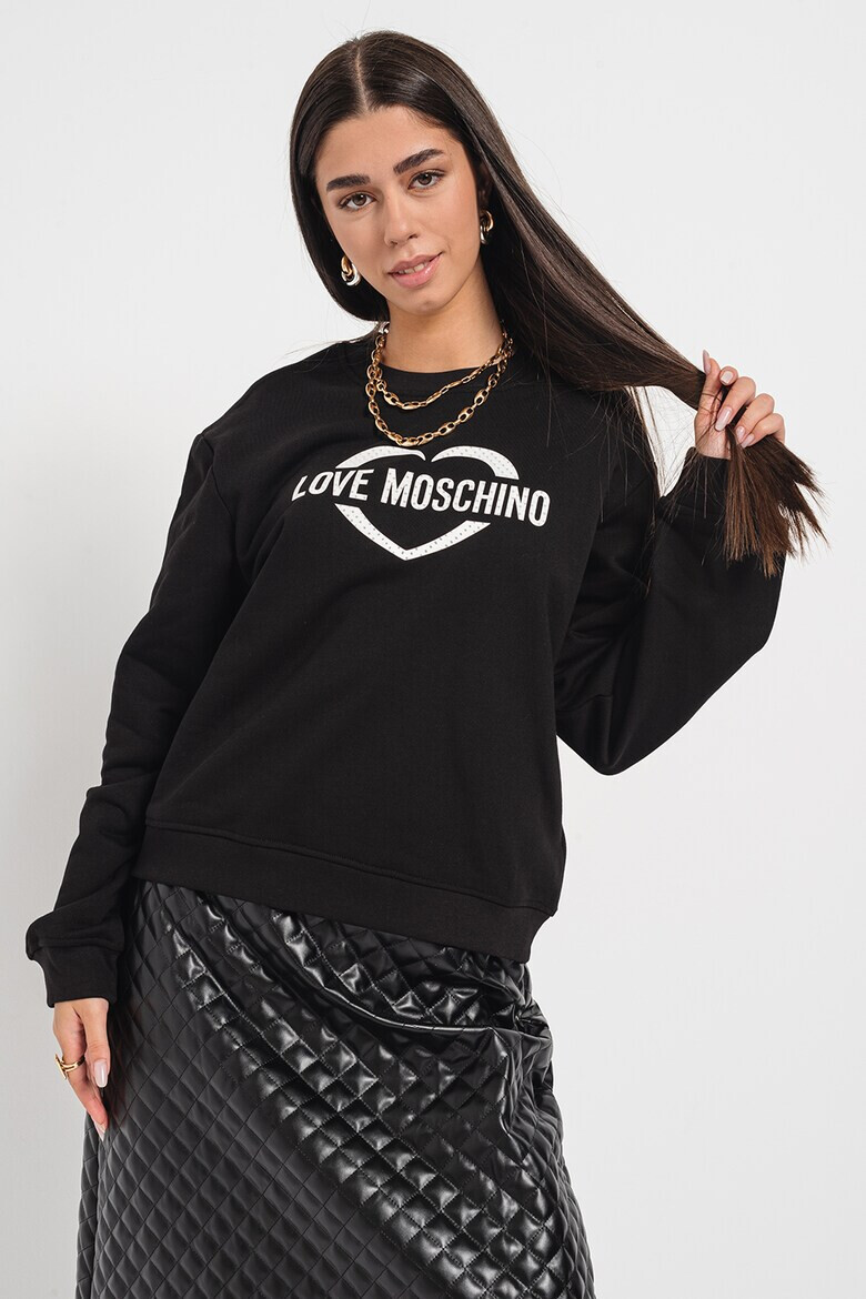 Love Moschino Суитшърт със свободна кройка и лого - Pepit.bg