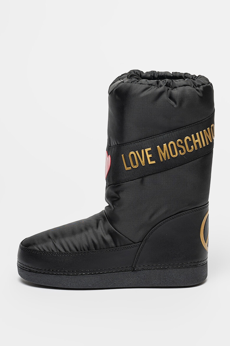 Love Moschino Текстилни ботуши с лого - Pepit.bg