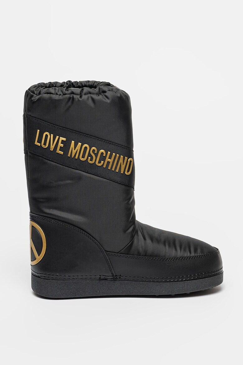 Love Moschino Текстилни ботуши с лого - Pepit.bg