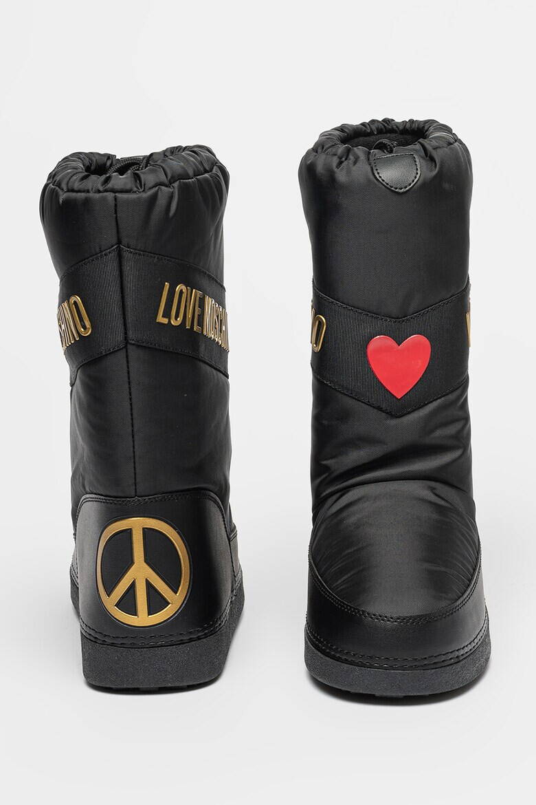 Love Moschino Текстилни ботуши с лого - Pepit.bg