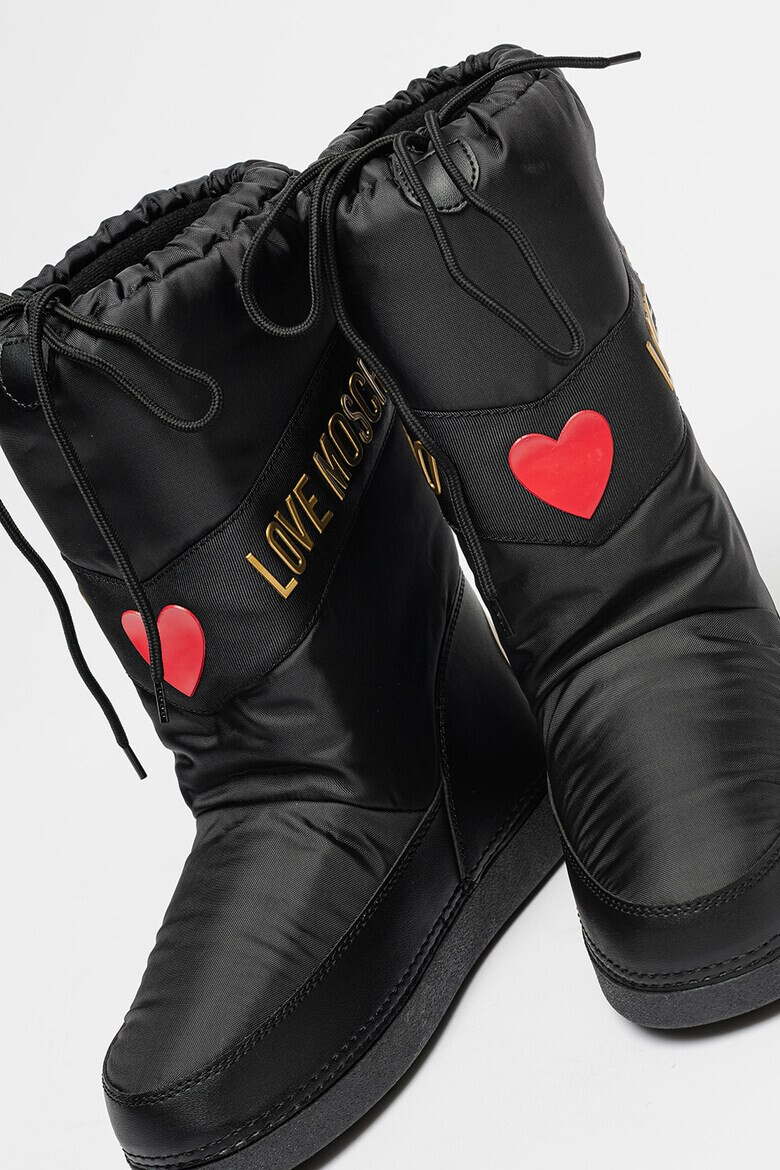Love Moschino Текстилни ботуши с лого - Pepit.bg