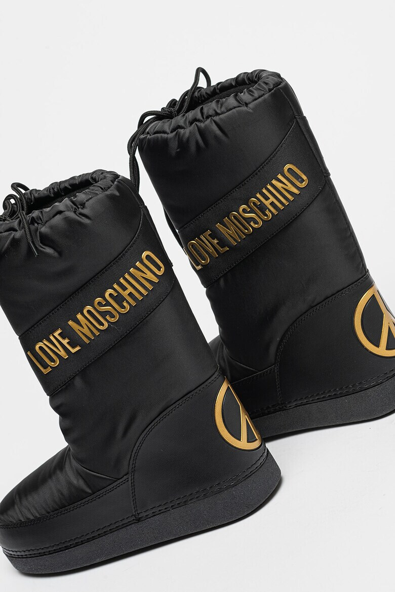 Love Moschino Текстилни ботуши с лого - Pepit.bg