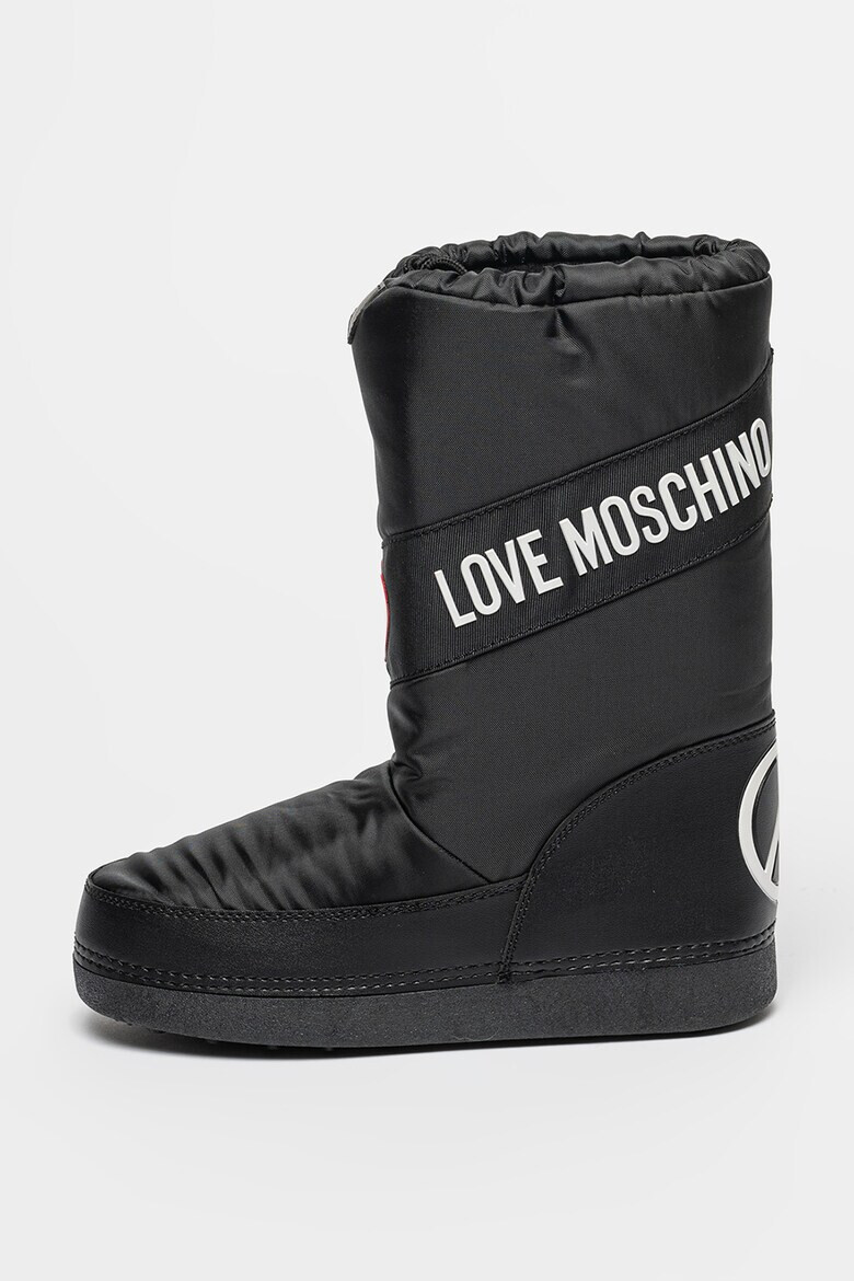 Love Moschino Текстилни ботуши с лого - Pepit.bg