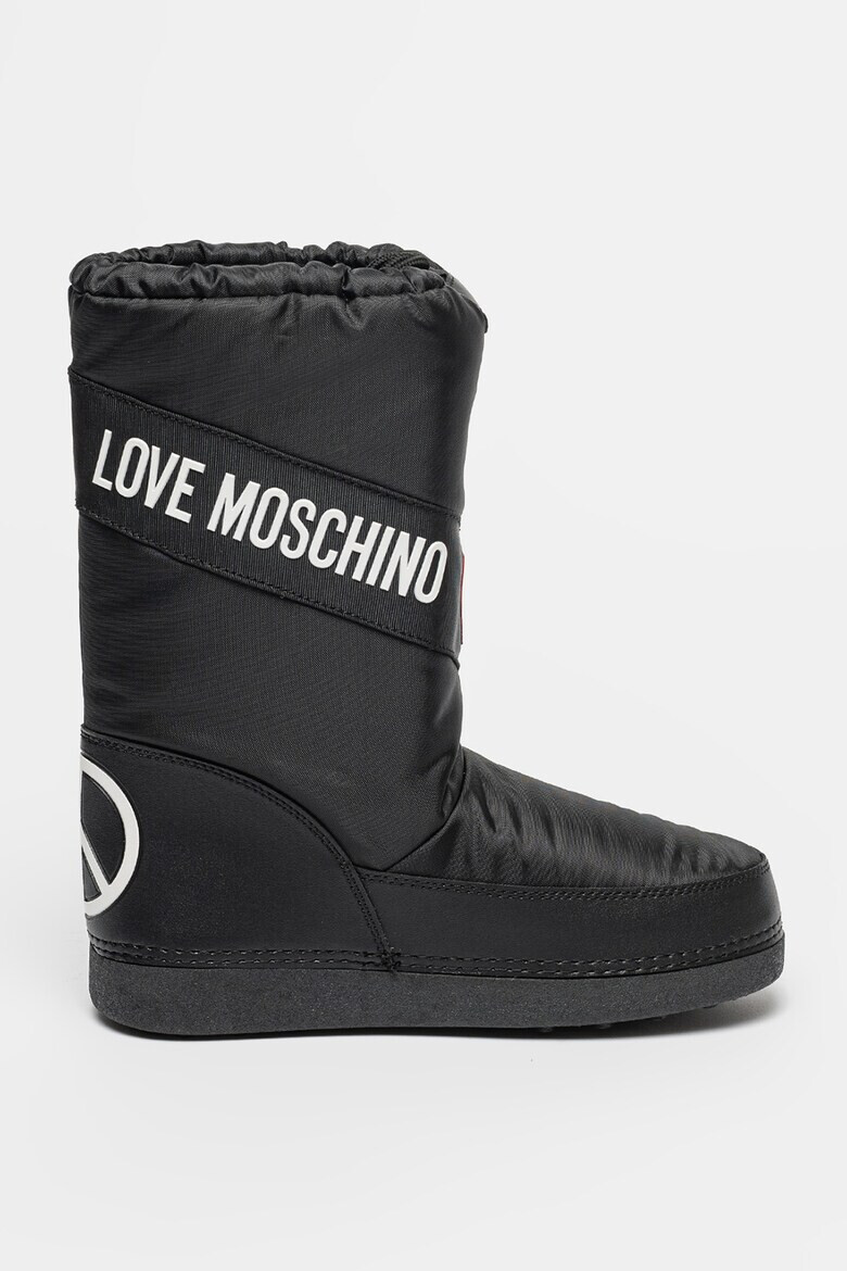 Love Moschino Текстилни ботуши с лого - Pepit.bg
