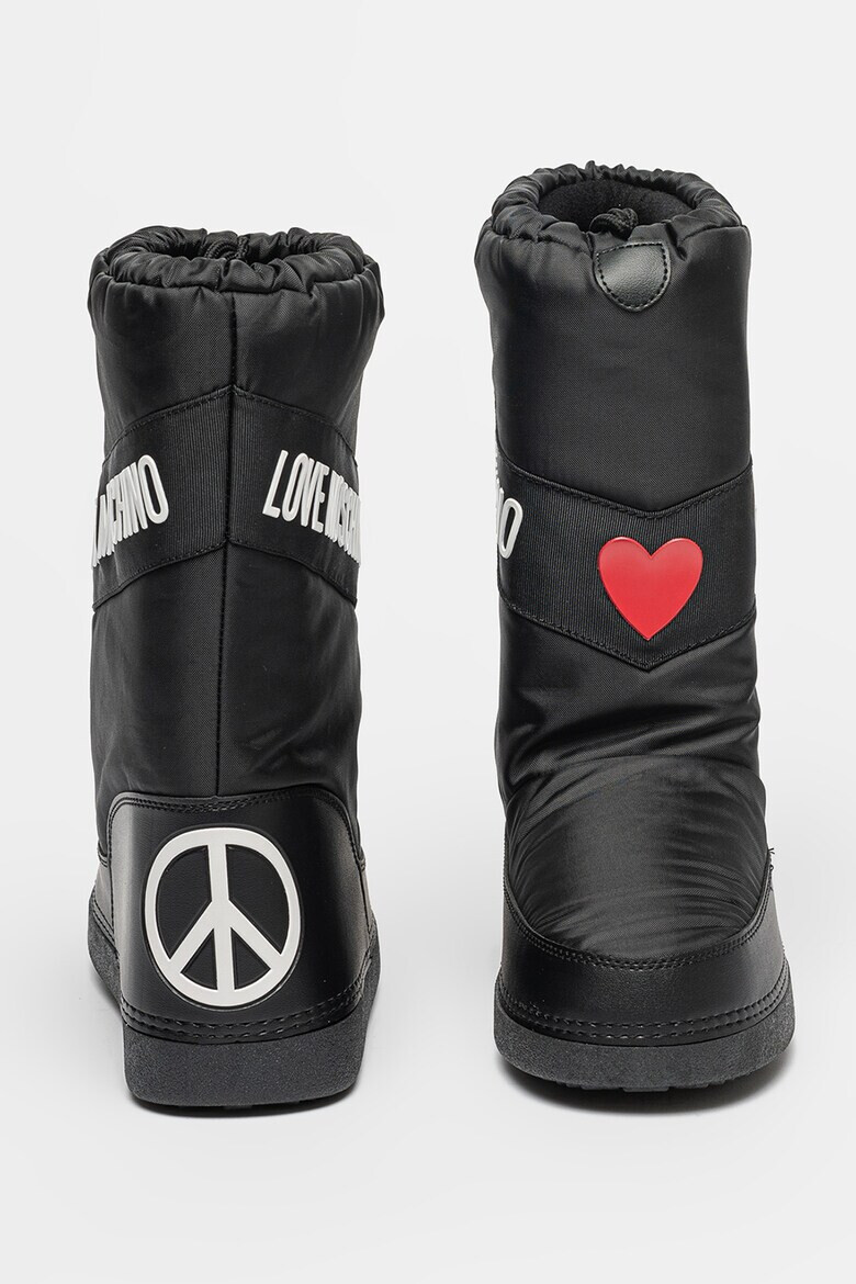Love Moschino Текстилни ботуши с лого - Pepit.bg