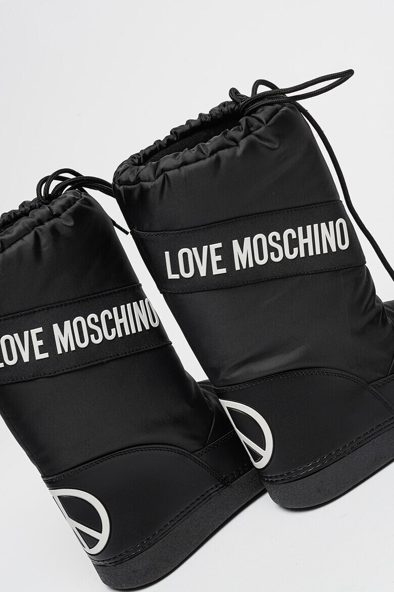 Love Moschino Текстилни ботуши с лого - Pepit.bg