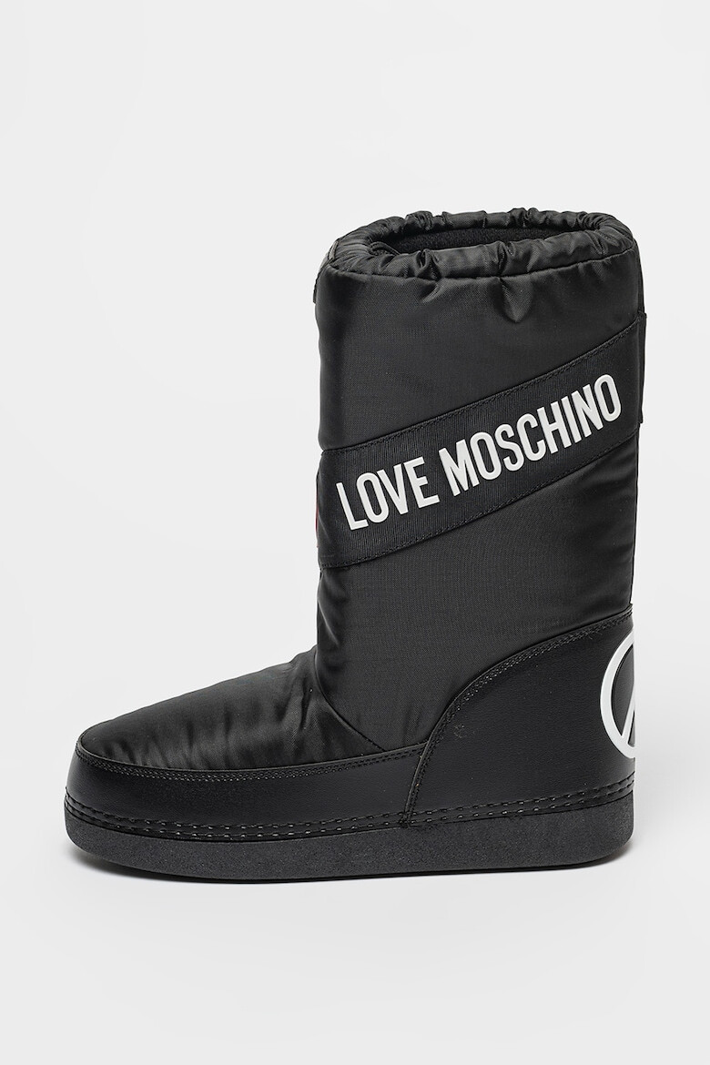 Love Moschino Текстилни ботуши с лого - Pepit.bg