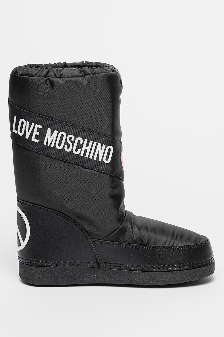 Love Moschino Текстилни ботуши с лого - Pepit.bg