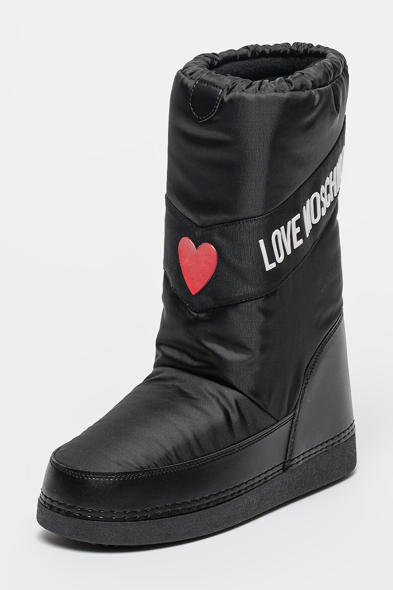 Love Moschino Текстилни ботуши с лого - Pepit.bg
