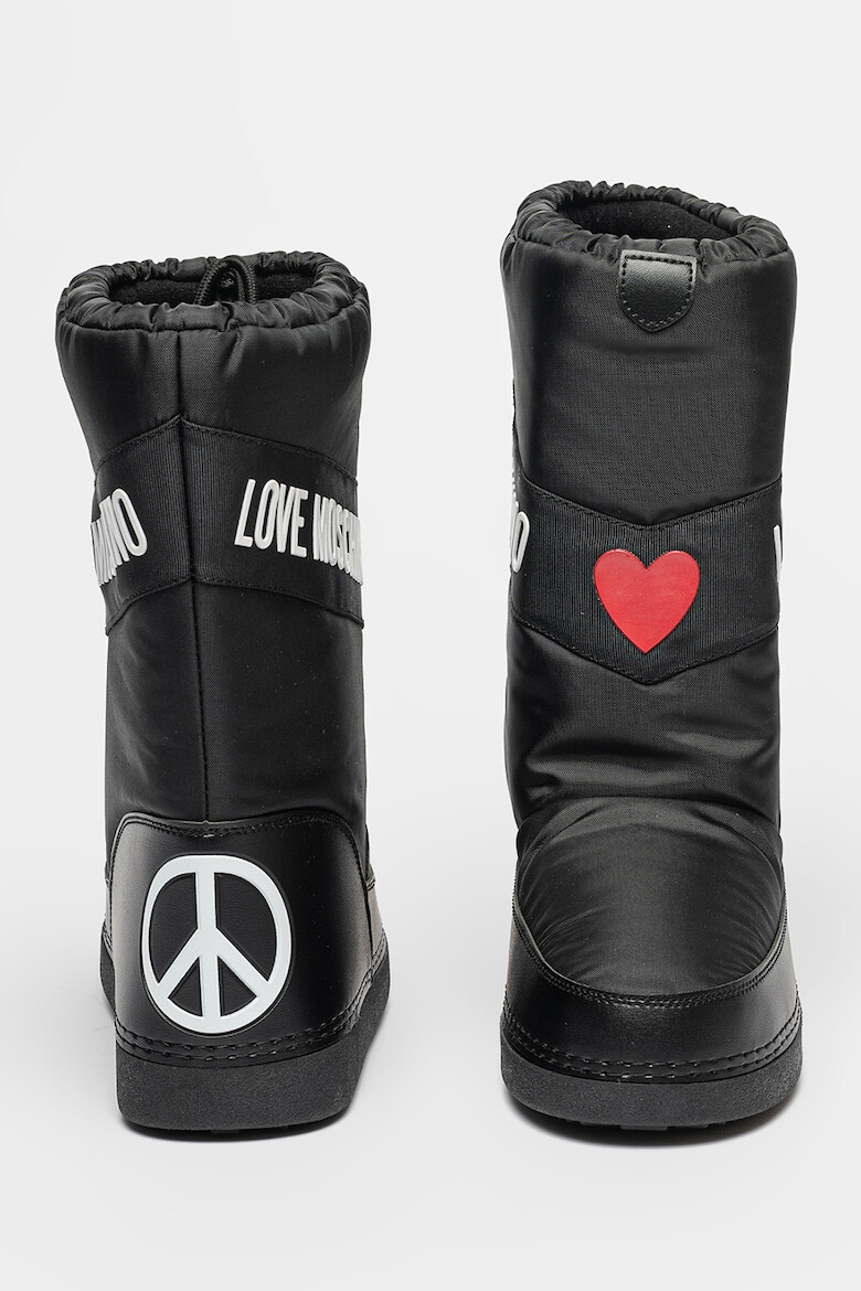 Love Moschino Текстилни ботуши с лого - Pepit.bg
