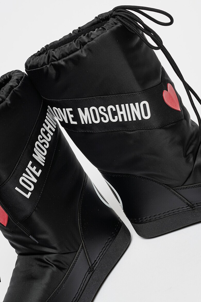 Love Moschino Текстилни ботуши с лого - Pepit.bg