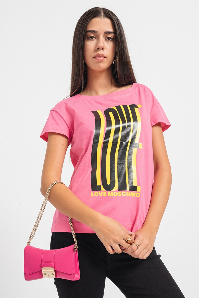 Love Moschino Тениска на лога - Pepit.bg