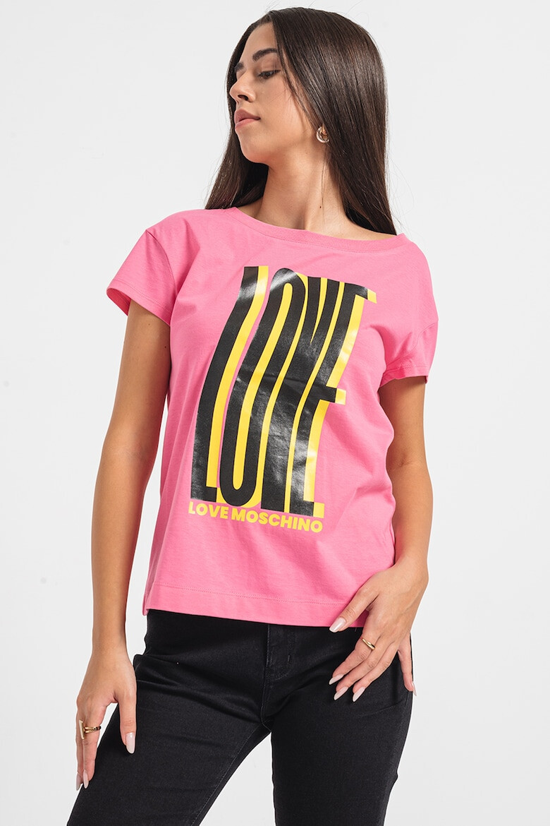 Love Moschino Тениска на лога - Pepit.bg