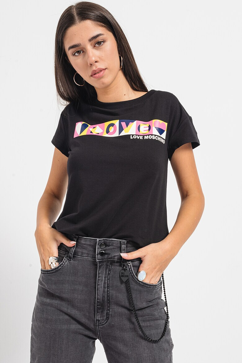 Love Moschino Тениска на лога - Pepit.bg