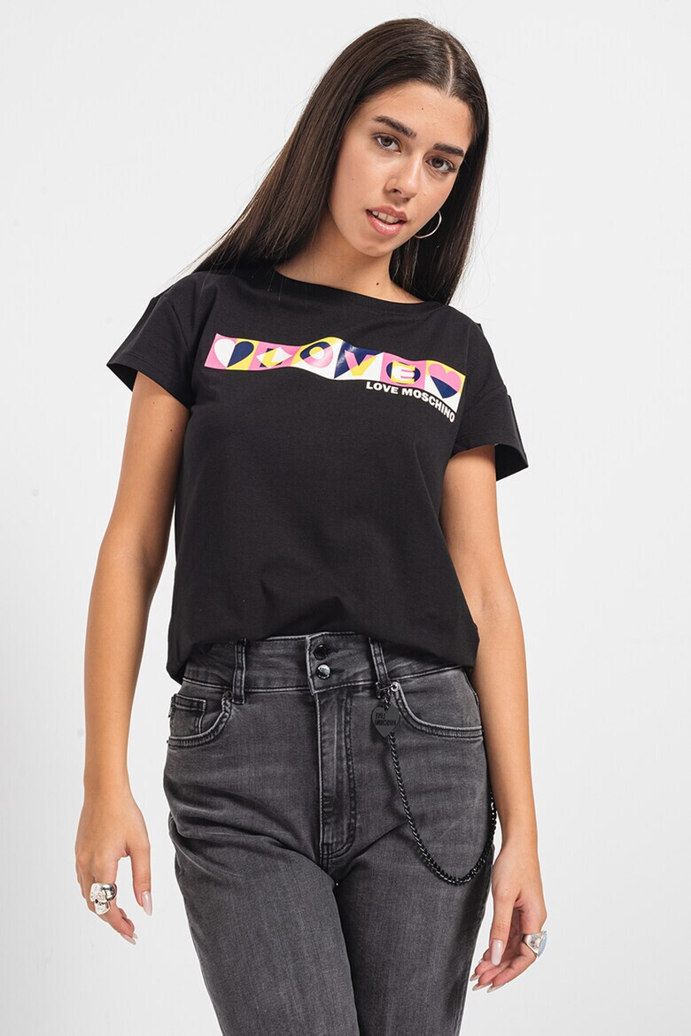 Love Moschino Тениска на лога - Pepit.bg