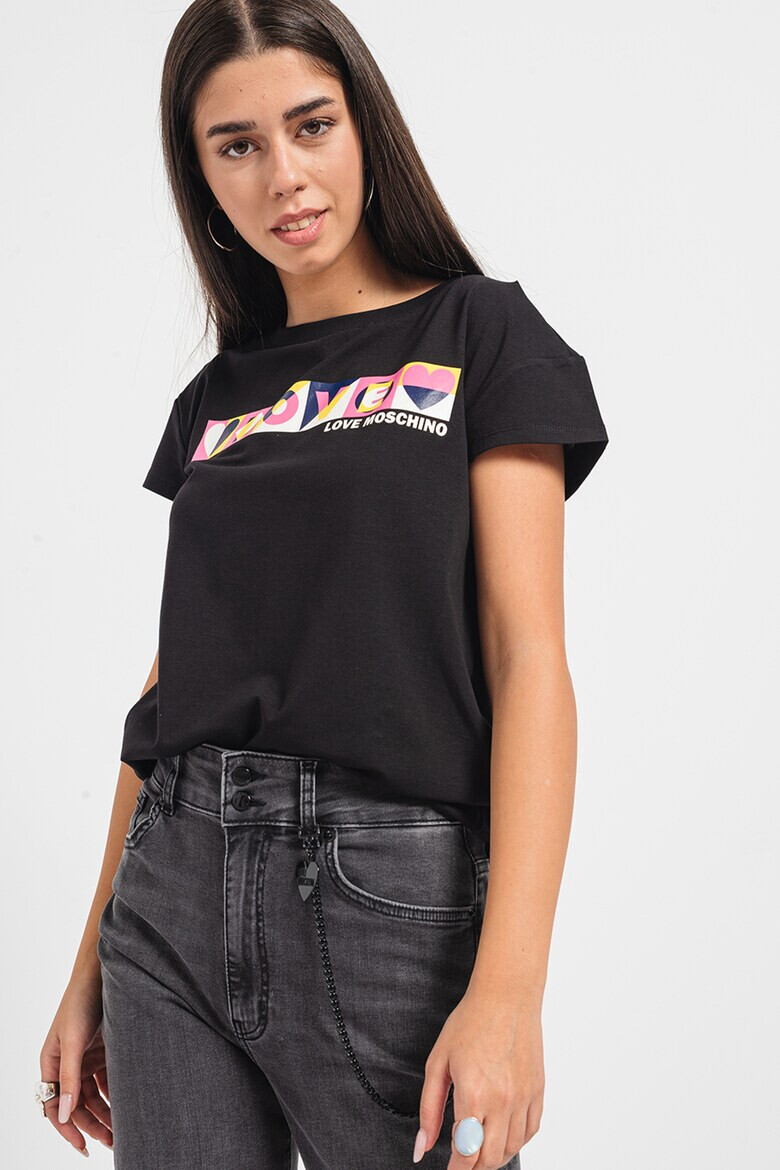 Love Moschino Тениска на лога - Pepit.bg