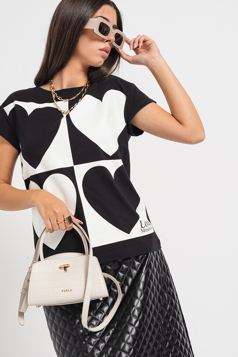 Love Moschino Тениска на сърца - Pepit.bg