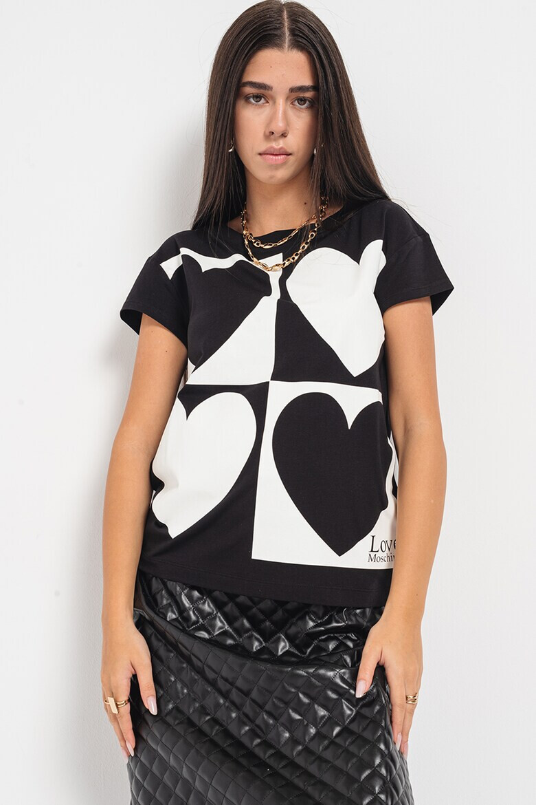 Love Moschino Тениска на сърца - Pepit.bg
