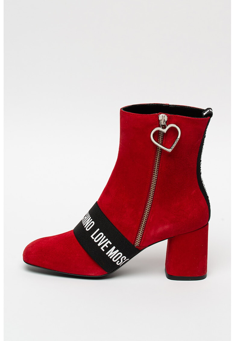 Love Moschino Велурени боти с лого - Pepit.bg