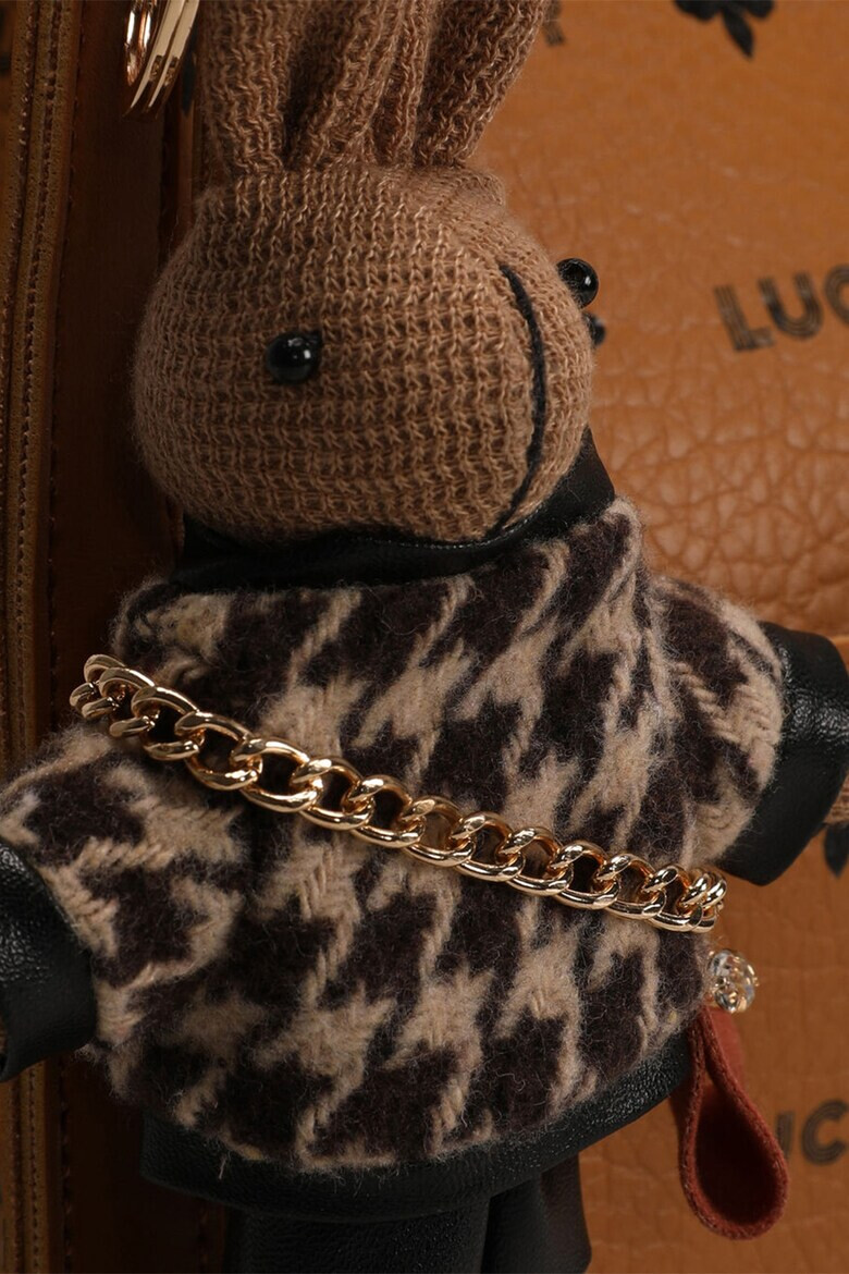 Lucky Bees Чанта за през рамо с лого - Кафява - Pepit.bg